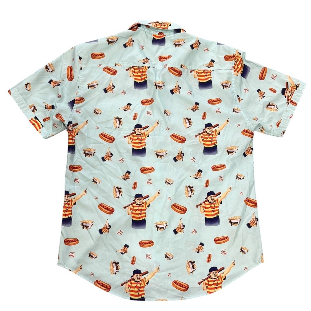 RSVLTS The Sandlot Ham Porter Smores Hot Dog Button Down Shirt Mens Large L Blue - Picture 8 of 11